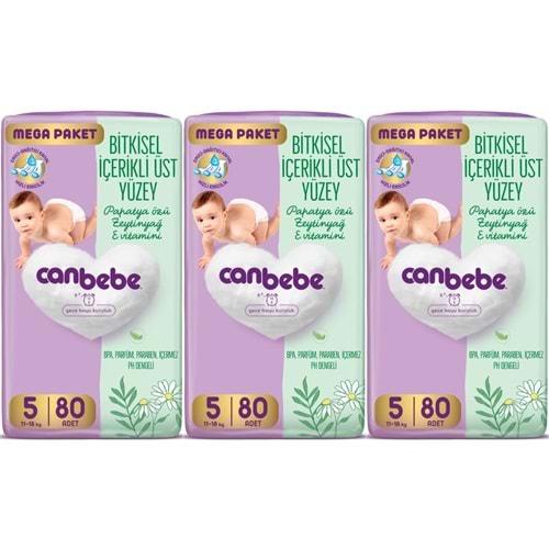 Canbebe Bebek Bezi Beden:5 (11-18KG) Junior 240 Adet Mega Aylık Fırsat Pk