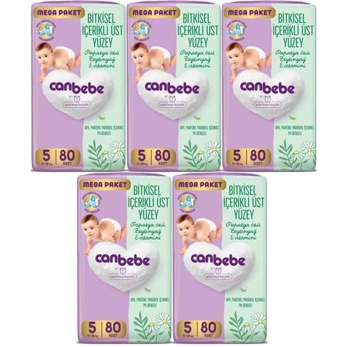 Canbebe Bebek Bezi Beden:5 (11-18KG) Junior 400 Adet Mega Fırsat Pk
