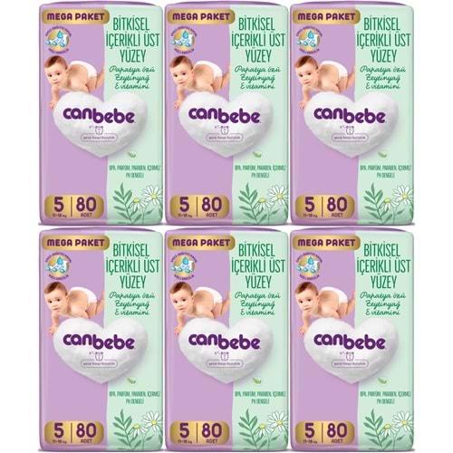 Canbebe Bebek Bezi Beden:5 (11-18KG) Junior 480 Adet Mega Ekstra Fırsat Pk