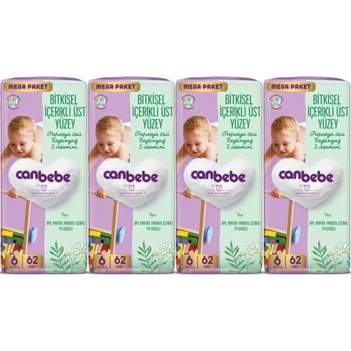 Canbebe Bebek Bezi Beden:6 (15-27KG) Exstra Large 248 Adet Mega Avantaj Fırsat Pk