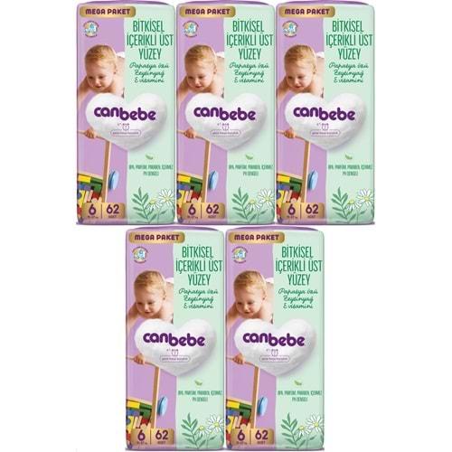 Canbebe Bebek Bezi Beden:6 (15-27KG) Exstra Large 310 Adet Mega Fırsat Pk