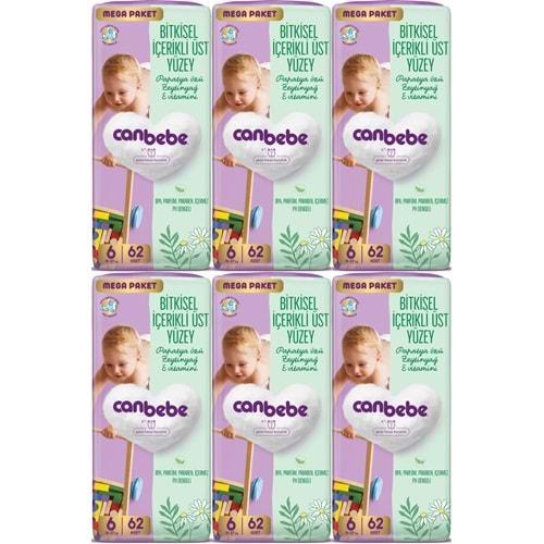 Canbebe Bebek Bezi Beden:6 (15-27KG) Exstra Large 372 Adet Mega Ekstra Fırsat Pk