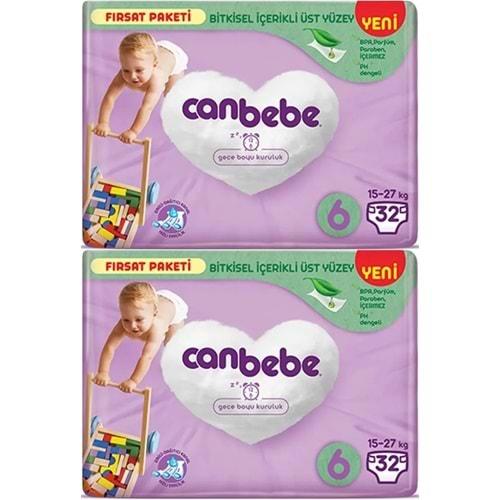 Canbebe Bebek Bezi Beden:6 (15-27Kg) Extra Large 64 Adet Ekonomik Fırsat Pk
