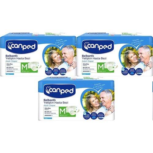 Canped Hasta Bezi Yetişkin Bel Bantlı Polietilen M - Orta - Medium 90 Adet
