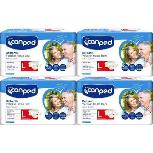 Canped Hasta Bezi Yetişkin Bel Bantlı Polietilen L - Büyük Boy 120 Adet