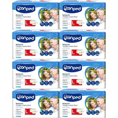 Canped Hasta Bezi Yetişkin Bel Bantlı Polietilen L - Büyük Boy 240 Adet