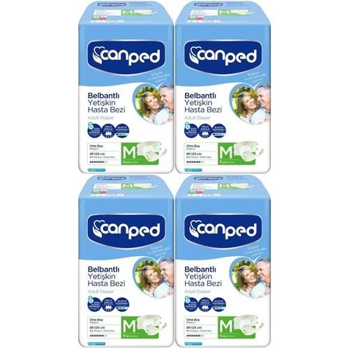Canped Hasta Bezi Yetişkin Bel Bantlı Polietilen Medium-M Orta Boy 36 Adet (4PK*9)