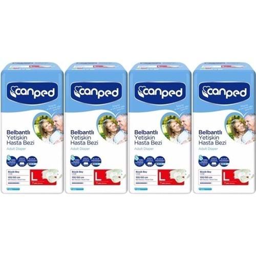 Canped Hasta Bezi Yetişkin Bel Bantlı Polietilen L-Large Büyük Boy 28 Adet (4PK*7)