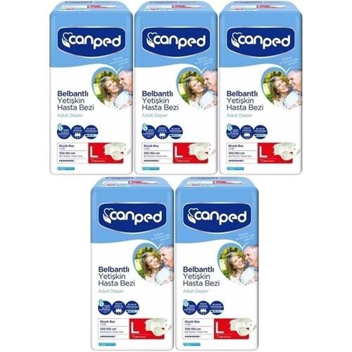 Canped Hasta Bezi Yetişkin Bel Bantlı Polietilen L-Large Büyük Boy 35 Adet (5PK*7)