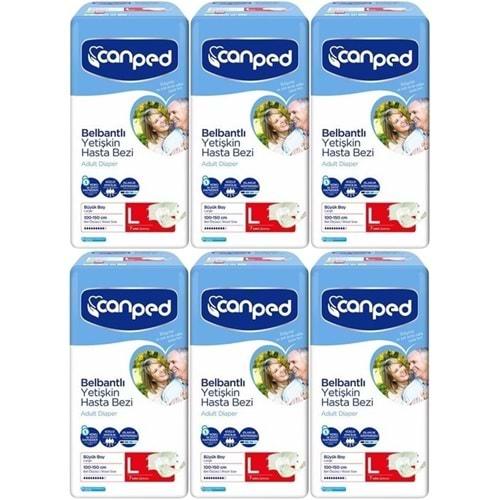 Canped Hasta Bezi Yetişkin Bel Bantlı Polietilen L-Large Büyük Boy 42 Adet (6PK*7)