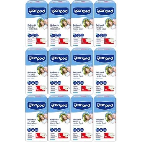 Canped Hasta Bezi Yetişkin Bel Bantlı Polietilen L-Large Büyük Boy 84 Adet (12PK*7)