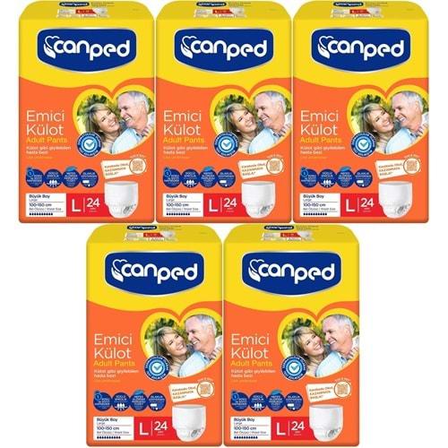 Canped Emici Külot Hasta Yetişkin Bezi L - Büyük - Large 120 Adet (5PK*24)