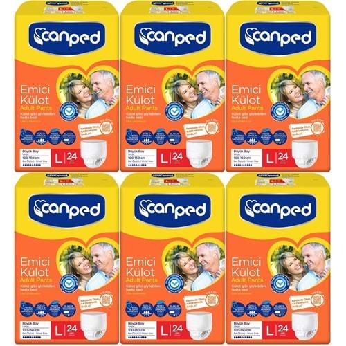 Canped Emici Külot Hasta Yetişkin Bezi L - Büyük - Large 144 Adet (6PK*24)