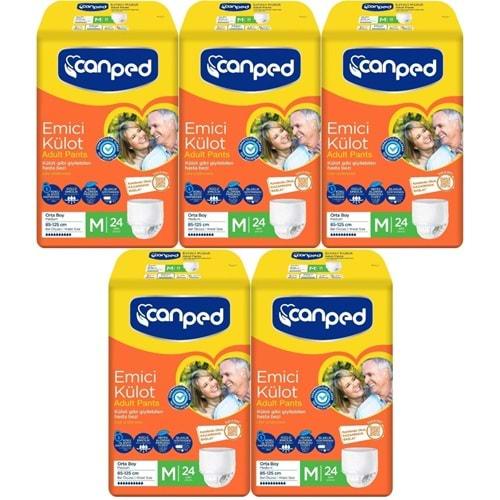 Canped Emici Külot Hasta Yetişkin Bezi M - Orta - Medium 120 Adet (5PK*24)
