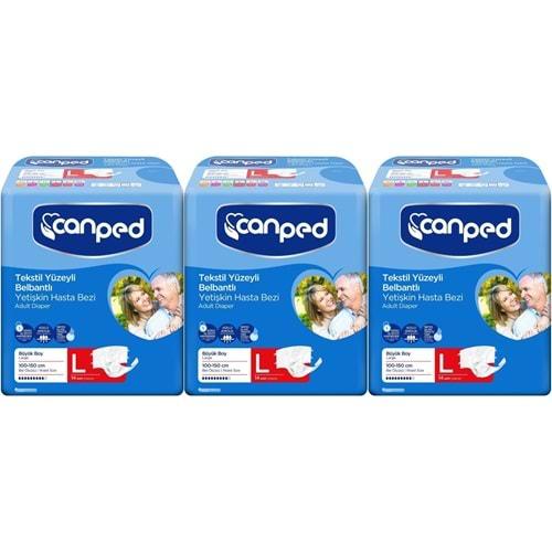 Canped Hasta Bezi Yetişkin Bel Bantlı Tekstil Yüzey L - Büyük - Large 42 Adet (3PK*14)