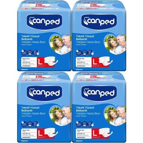 Canped Hasta Bezi Yetişkin Bel Bantlı Tekstil Yüzey L - Büyük - Large 56 Adet (4PK*14)