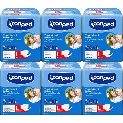 Canped Hasta Bezi Yetişkin Bel Bantlı Tekstil Yüzey L - Büyük - Large 84 Adet (6PK*14)