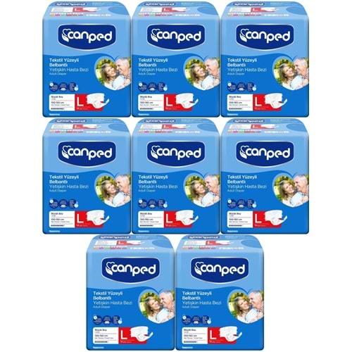 Canped Hasta Bezi Yetişkin Bel Bantlı Tekstil Yüzey L - Büyük - Large 112 Adet (8PK*14)
