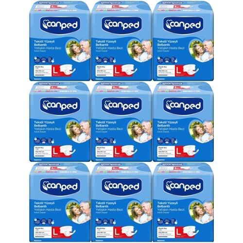 Canped Hasta Bezi Yetişkin Bel Bantlı Tekstil Yüzey L - Büyük - Large 126 Adet (9PK*14)