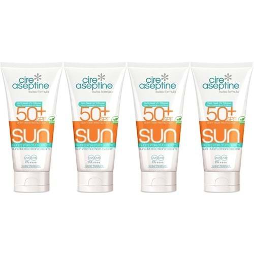 Cire Aseptine Sun Güneş Koruyucu Kremi 50+ SPF 150 ML (4 Lü Set)