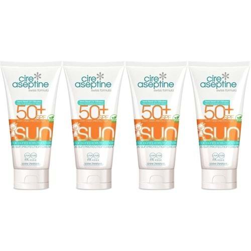 Cire Aseptine Sun Güneş Koruyucu Kremi Çocuk 50+ SPF 150 ML (4 Lü Set)