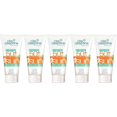 Cire Aseptine Sun Güneş Koruyucu Kremi Çocuk 50+ SPF 150 ML (5 Li Set)