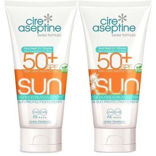 Cire Aseptine Sun Güneş Kremi 50+ SPF 150 ML + Güneş Kremi Çocuk 50+ SPF 150 ML Karma (2 Li Set)