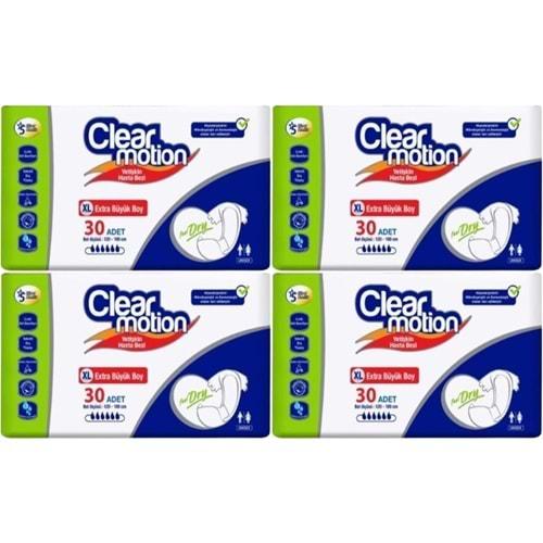 Clearmotion Yetişkin Hasta Bezi Bel Bantlı XL - Ekstra Büyük - Extra Large 120 Adet (4PK*30)