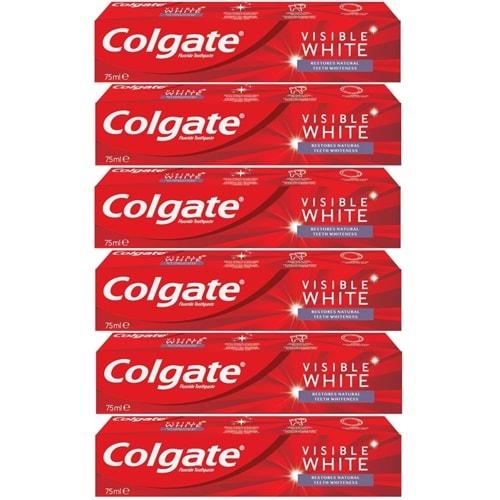 Colgate Diş Macunu 75ML Visible White/Görünür Beyazlık (6 Lı Set)