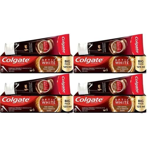 Colgate Diş Macunu Optic White 125ML Çay-Kahve-Sigara (4 Lü Set)