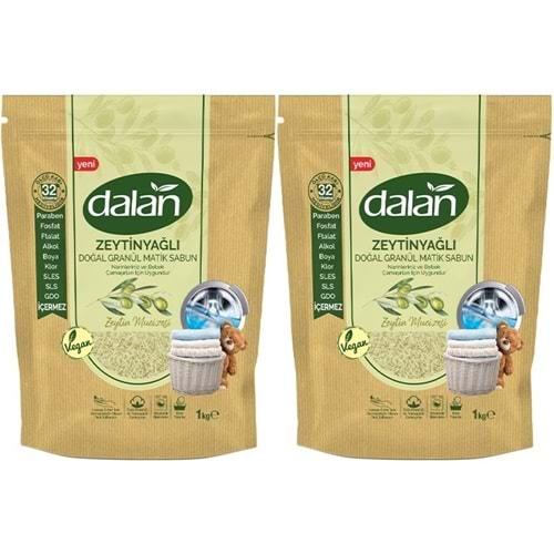 Dalan Doğal Granül Sabun Tozu 1Kg Bebekler İçin %100 Zeytinyağlı (2 Li Set)