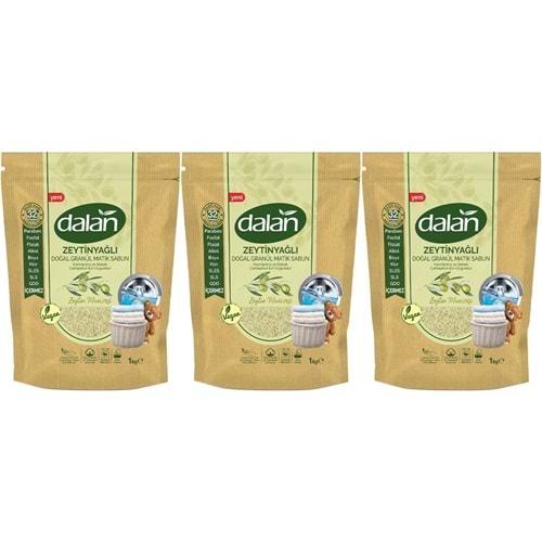 Dalan Doğal Granül Sabun Tozu 1Kg Bebekler İçin %100 Zeytinyağlı (3 Lü Set)