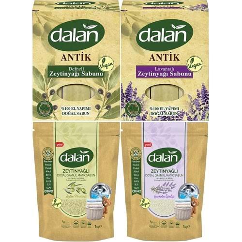 Dalan Antik Defneli Zeytinyağı Sabunu 900GR*2PK & Granül Sabun Tozu 1KG*2PK (Karma 4 Lü Avantaj Set)