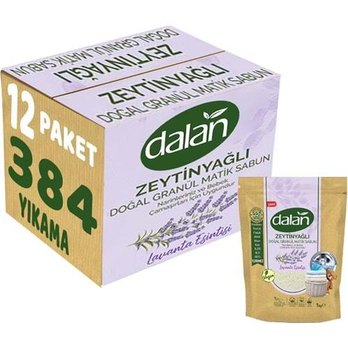 Dalan Doğal Granül Sabun Tozu 1Kg Doğal Bebekler İçin Lavanta Esintisi (12 Li Set)