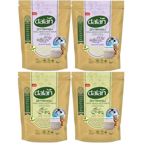 Dalan Doğal Granül Sabun Tozu 1Kg Karma Set 2+2:4Kg Doğal Bebekler İçin Lavanta ve Zeytinyağlı