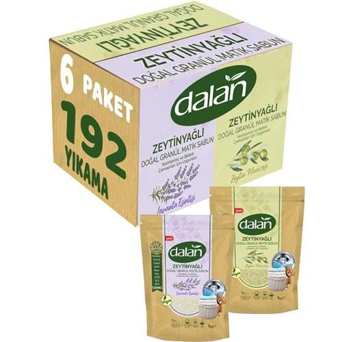 Dalan Doğal Granül Sabun Tozu 1Kg Karma Set 3+3:6Kg Doğal Bebekler İçin Lavanta ve Zeytinyağlı