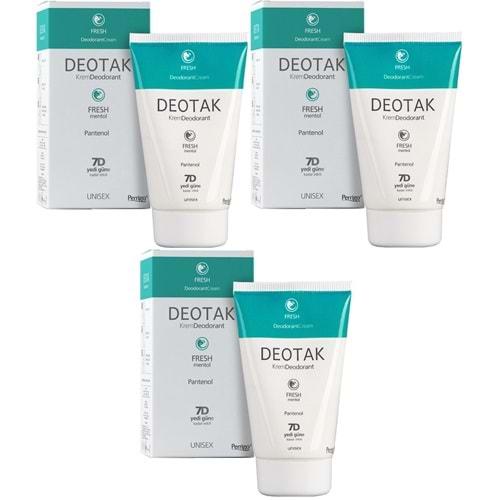 Deotak Krem Deodorant Unisex 35ML Fresh (Mentol) (3 Lü Set)