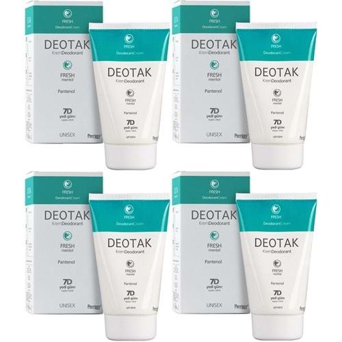 Deotak Krem Deodorant Unisex 35ML Fresh (Mentol) (4 Lü Set)
