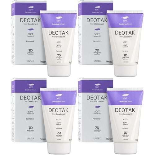 Deotak Krem Deodorant Unisex 35ML Soft (Hassas Cilt) (4 Lü Set)