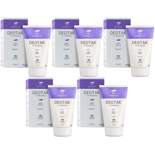 Deotak Krem Deodorant Unisex 35ML Soft (Hassas Cilt) (5 Li Set)