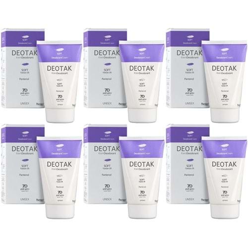 Deotak Krem Deodorant Unisex 35ML Soft (Hassas Cilt) (6 Lı Set)