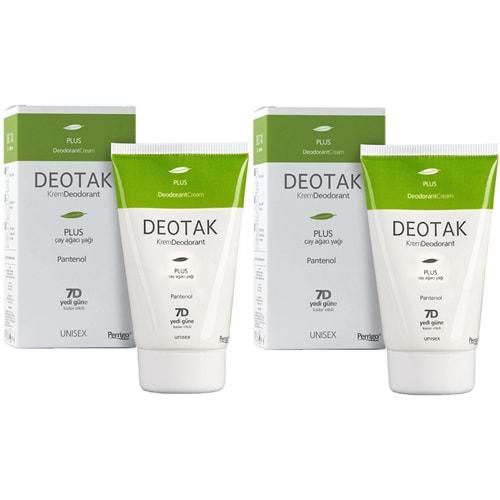 Deotak Krem Deodorant Unisex 35ML Plus (Çay Ağaçı Yağı) (2 Li Set)