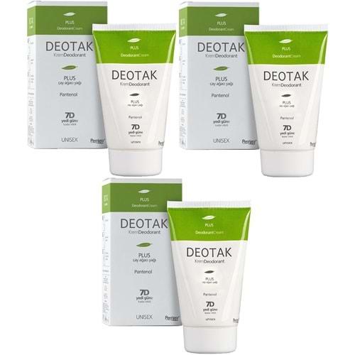 Deotak Krem Deodorant Unisex 35ML Plus (Çay Ağaçı Yağı) (3 Lü Set)