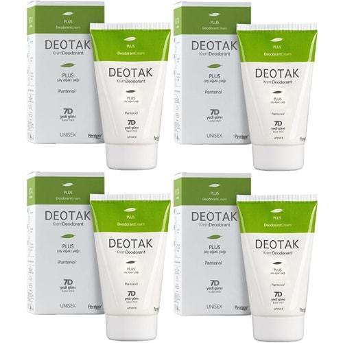 Deotak Krem Deodorant Unisex 35ML Plus (Çay Ağaçı Yağı) (4 Lü Set)