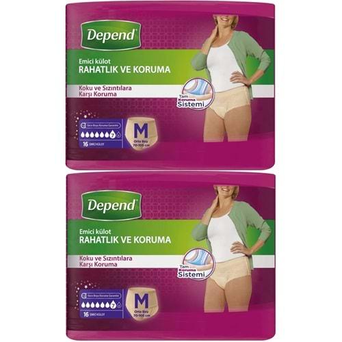 Depend Emici Külot Yetişkin Bezi Avantaj Pk Orta Kadın 32 Adet