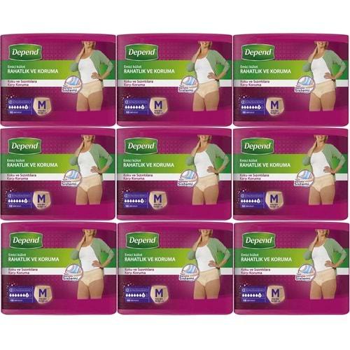 Depend Emici Külot Hasta Bezi Medium - Orta Kadın 90 Adet (9PK*10)