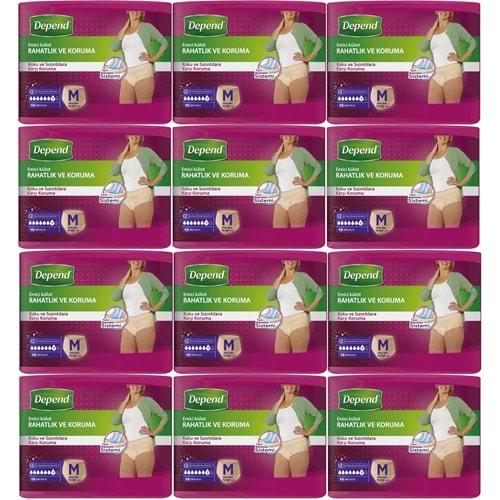 Depend Emici Külot Hasta Bezi Medium - Orta Kadın 120 Adet (12PK*10)