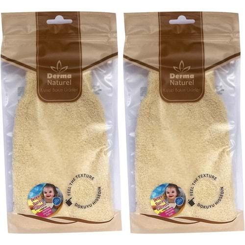 Derma Naturel Bebek Banyo Eldiveni Hassas Ciltlere Özel (15*24CM) MS-01 (2 Li Set)