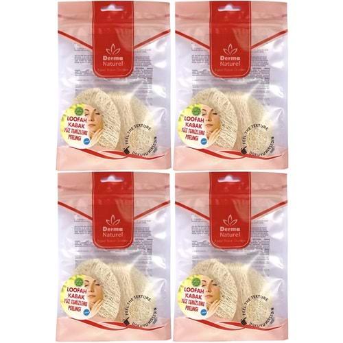 Derma Naturel Loofah Yüz Temizleme (Sivilce ve Siyah Noklar için) Peeling MS-06 (4 Lü Set)