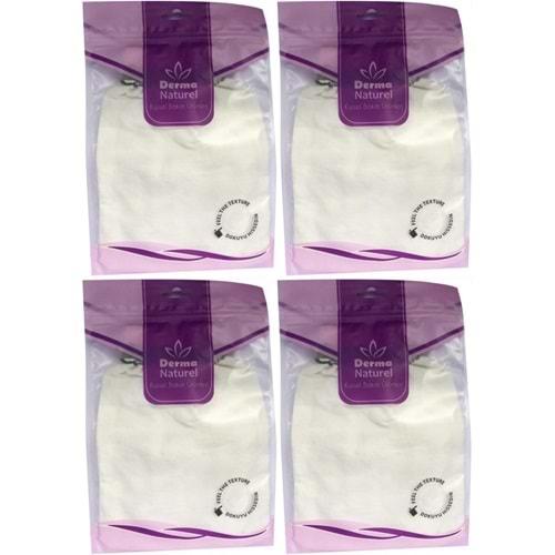 Derma Naturel Krep Lastikli Kese MS-20 (4 Lü Set)